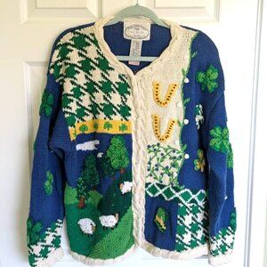 Vintage the eagle's eye St. Patrick's Day cardigan size L